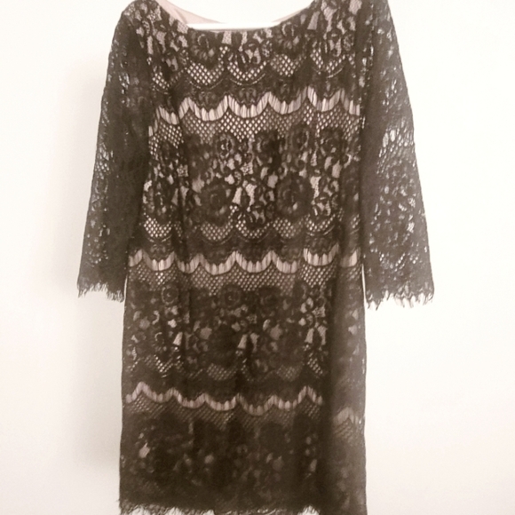 Jessica‎ Howard Blk and Tan lace dress - Picture 1 of 2